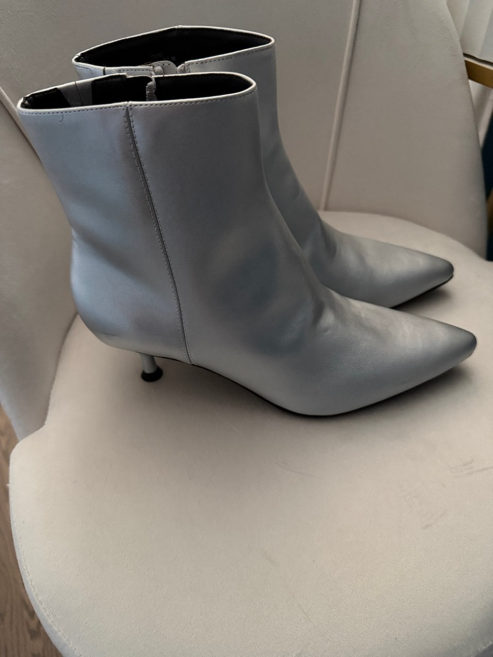 Women's Pointed-Toe Ankle Boots in Silver